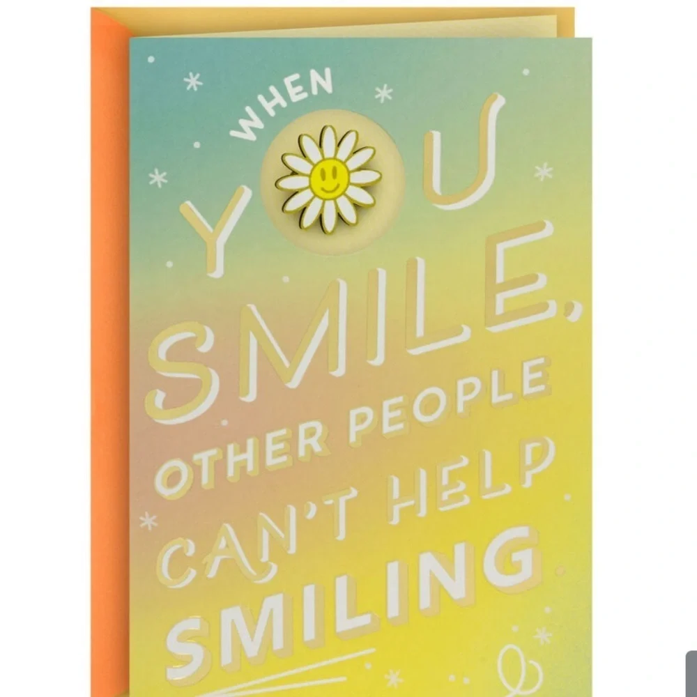 Hallmark When you smile other people can’t help smiling birthday card-NWT